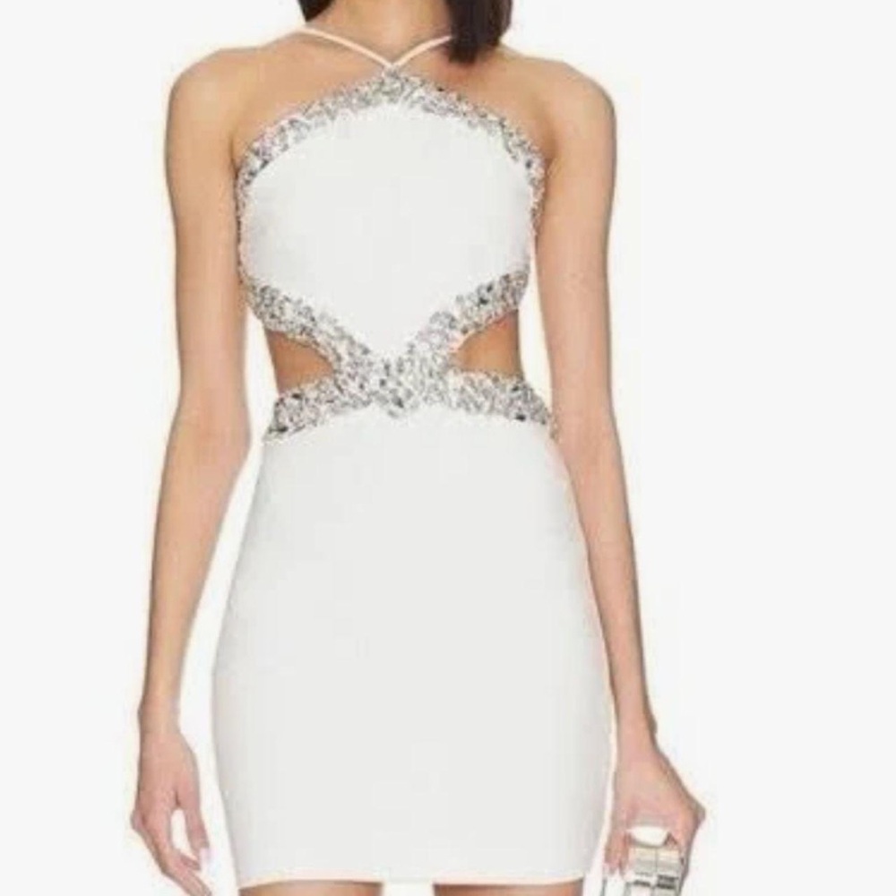PatBO Hand-Beaded Halterneck Mini Dress, Originally $895!!! Size XS